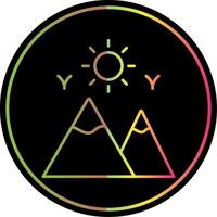 Mountains Line Gradient Due Color Icon vector
