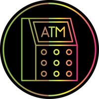 Atm Machine Line Gradient Due Color Icon vector