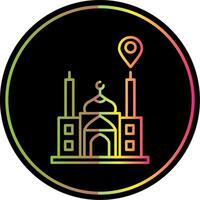 Mosque Location Line Gradient Due Color Icon vector