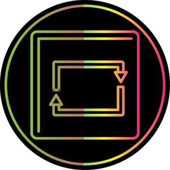 Rectangular Arrow Line Gradient Due Color Icon vector