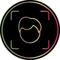 Face Scan Line Gradient Due Color Icon vector