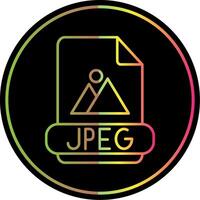 Jpeg Line Gradient Due Color Icon vector