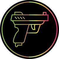 pistola línea degradado debido color icono vector