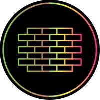 Brick Wall Line Gradient Due Color Icon vector