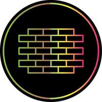 Brick Wall Line Gradient Due Color Icon vector