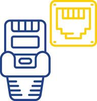 Ethernet Line Two Color Icon vector