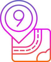 Nine Line Two Color  Icon vector