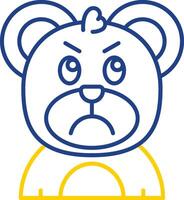 Angry Line Two Color Icon vector