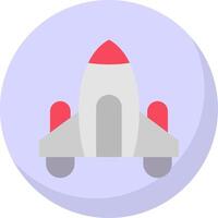 Spaceship Flat Bubble Icon vector