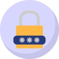 Lock Flat Bubble Icon vector