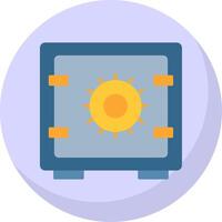 Safe Box Flat Bubble Icon vector