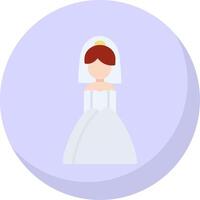 Bride Flat Bubble Icon vector