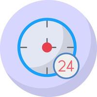 24 horas plano burbuja icono vector