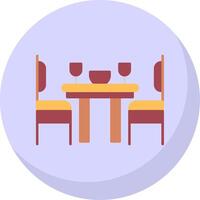 Dining Room Flat Bubble Icon vector