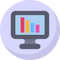 Bar Chart Flat Bubble Icon vector