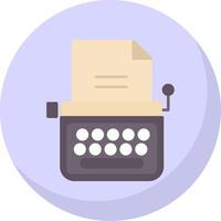 Typewriter Flat Bubble Icon vector