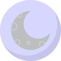 medio Luna plano burbuja icono vector