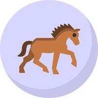caballo plano burbuja icono vector