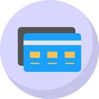 Bank Card Flat Bubble Icon vector