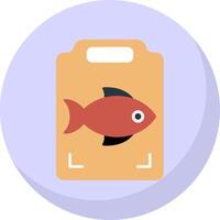 Fish Cooking Flat Bubble Icon vector