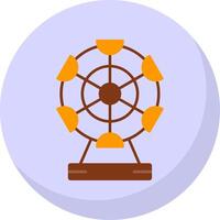 Ferris Wheel Flat Bubble Icon vector