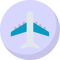 Plane Flat Bubble Icon vector