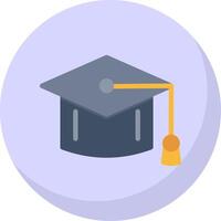 Mortarboard Flat Bubble Icon vector