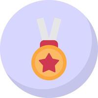 Gold Medal Flat Bubble Icon vector