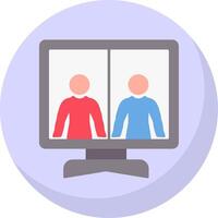 Online Meeting Flat Bubble Icon vector