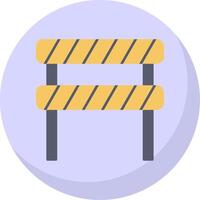 Road Block Flat Bubble Icon vector