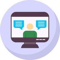 Online Chat Flat Bubble Icon vector