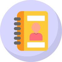 Contact Book Flat Bubble Icon vector