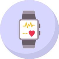 inteligente reloj plano burbuja icono vector