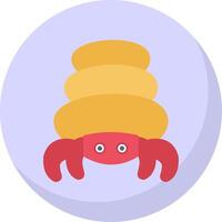 Hermit Crab Flat Bubble Icon vector