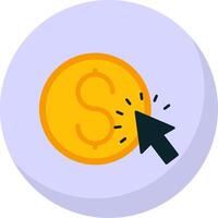 Pay Per Click Flat Bubble Icon vector