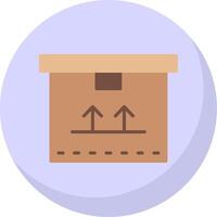 Cardboard Box Flat Bubble Icon vector
