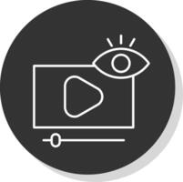 Video views Line Grey  Icon vector