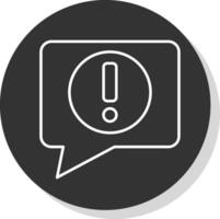 alerta línea gris icono vector