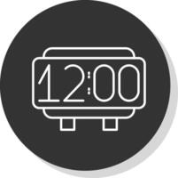 Digital Clock Line Grey  Icon vector