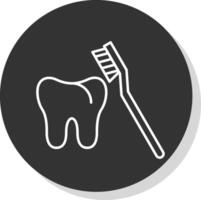 cepillo de dientes línea gris icono vector