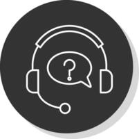 Help Line Grey  Icon vector