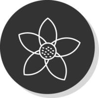 Cherry Blossom Line Grey  Icon vector