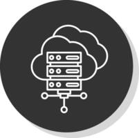 Cloud Computing Line Grey  Icon vector
