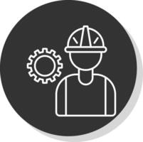 Worker Line Grey  Icon vector