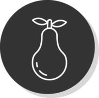 Nashi Pear Line Grey  Icon vector