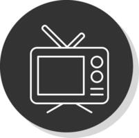 televisión línea gris icono vector