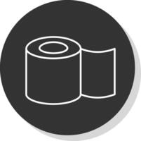 pañuelo de papel rodar línea gris icono vector