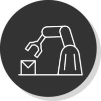 Robotic Arm Line Grey  Icon vector