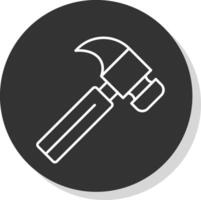 Hammer Line Grey  Icon vector