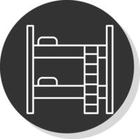 litera cama línea gris icono vector